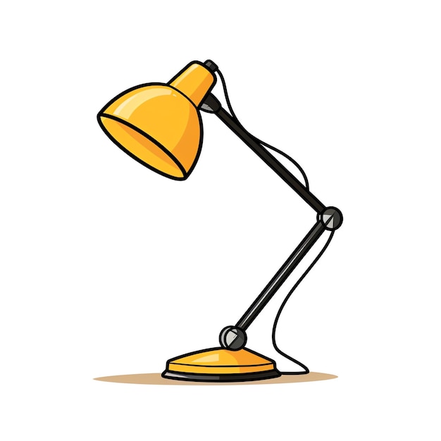 Photo a yellow lamp on a white background
