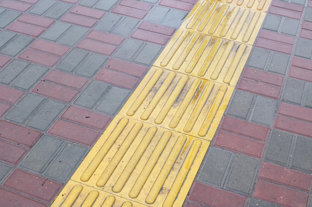 Yellow lane on asphalt at bus stop