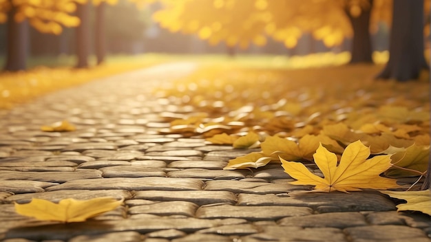 a yellow leaf on the ground is on a sunny day