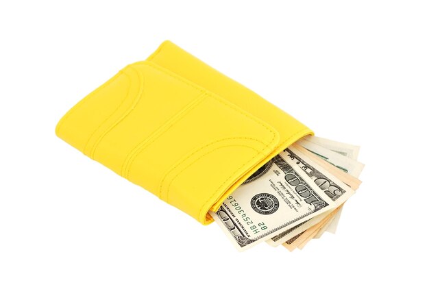 Yellow leather purse