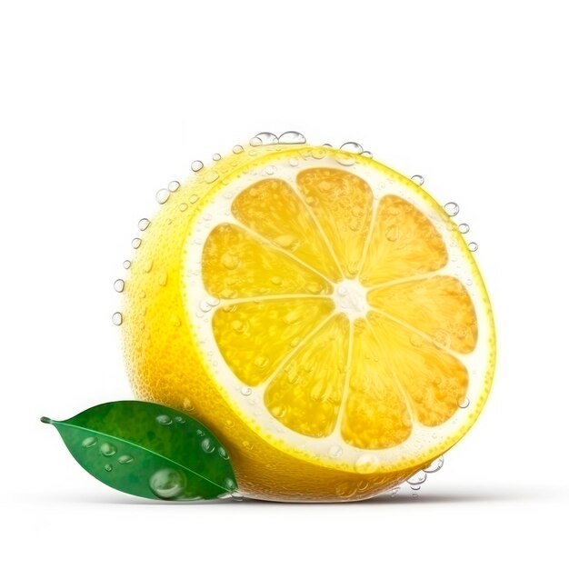 Foto limone giallo isolato su sfondo bianco