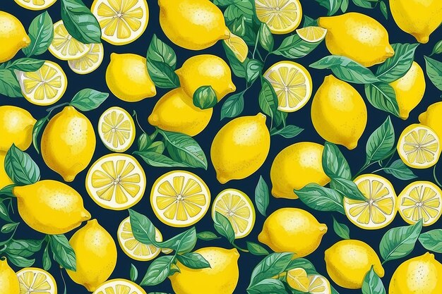 Photo yellow lemon pattern digital artfe