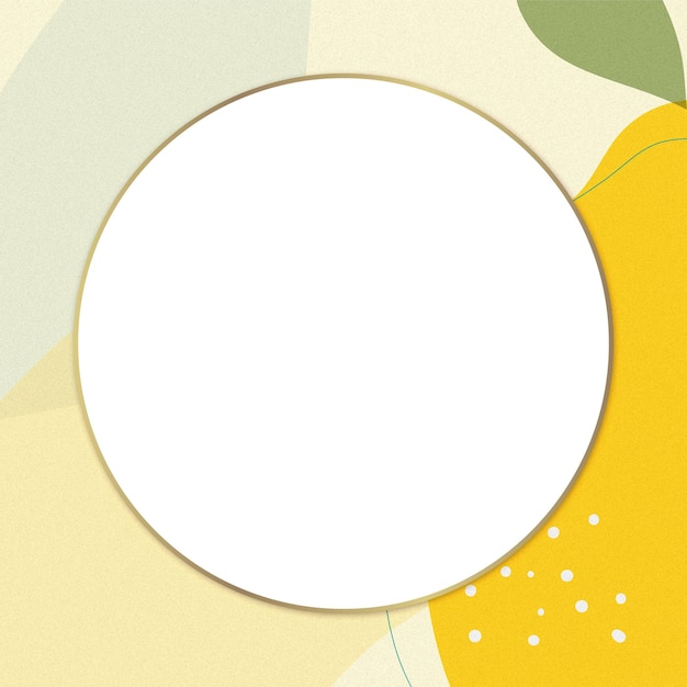 Yellow lemon round frame png design space