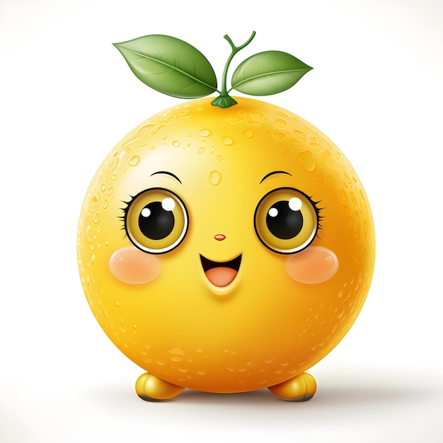 Premium AI Image | a yellow lemon with a smiley face isolated on white ...