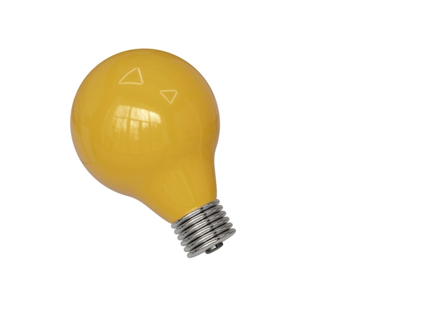 Yellow light bulb 3d render