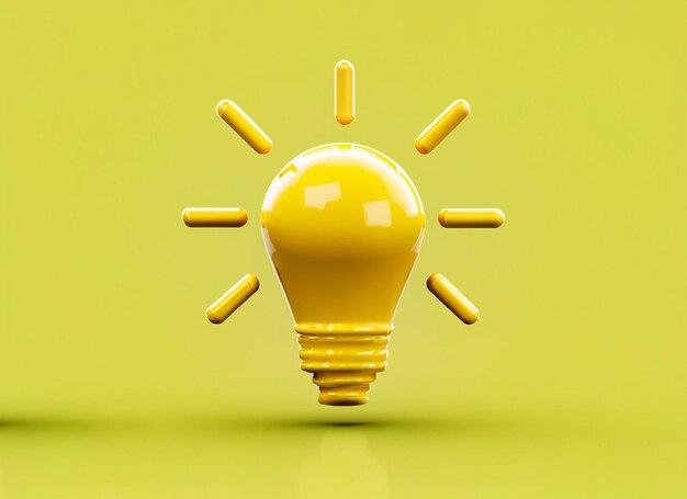 Yellow light bulb illustration background red