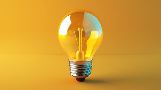 a yellow light bulb that has a yellow bulb on it