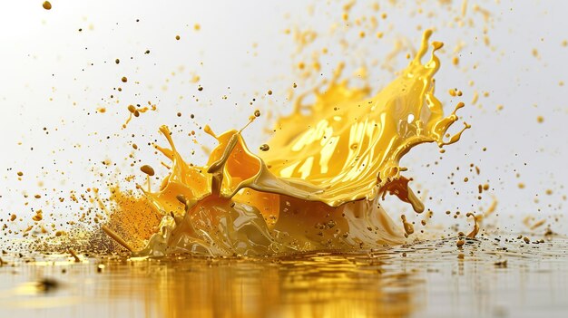 Yellow Liquid Splashing Out of Water Vibrant and Dynamic Image of a Colorful Liquid Movement