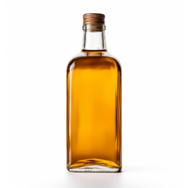 Photo yellow liquor bottle on white background