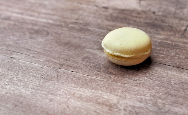 Yellow macarron on table