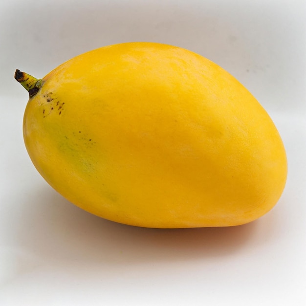 Yellow mango on white background generative ai