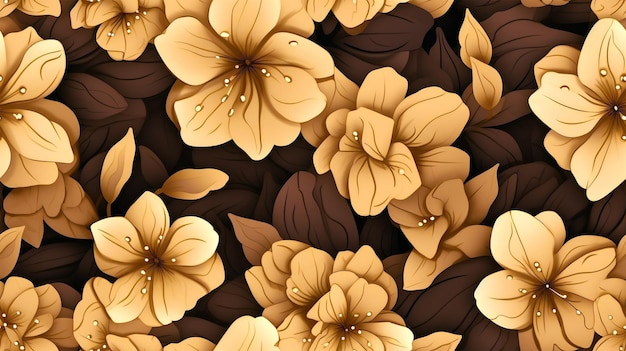 Yellow marigold flowers pattern generated by AI
