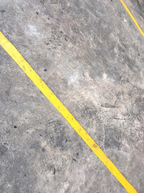 Yellow marking on road