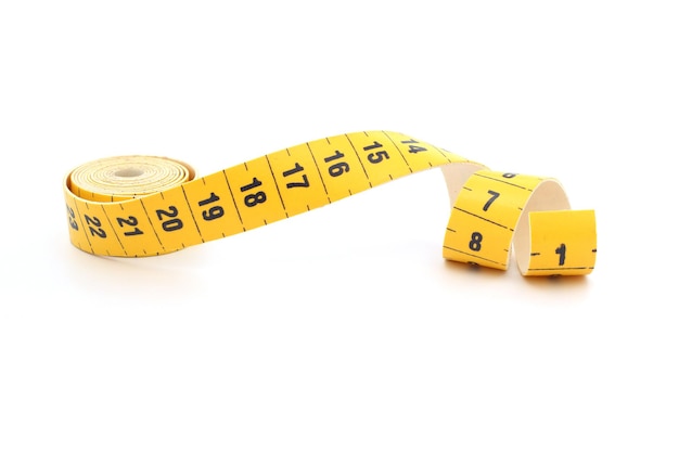 Yellow Measuring tape for tool roulette or ruler Tape measure template in centimeters