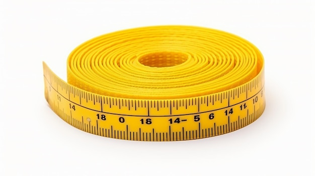 Photo yellow measuring tape without shadow