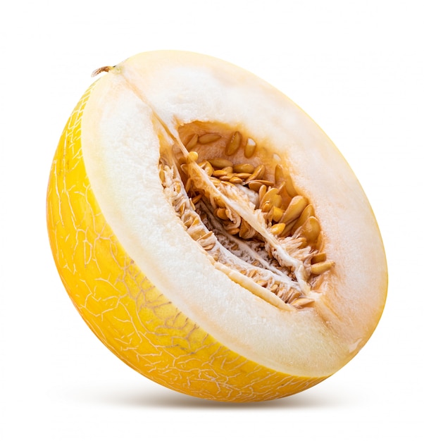 Melone giallo isolato. tracciato di ritaglio