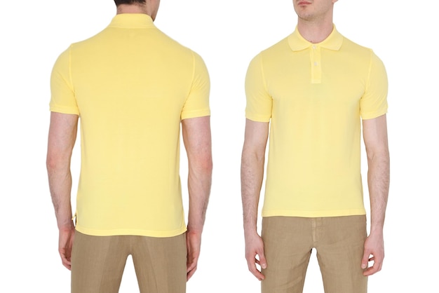 Yellow men's tshirts mockup Design templatemockup