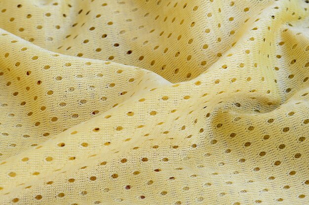 Yellow mesh sport wear fabric textile background pattern