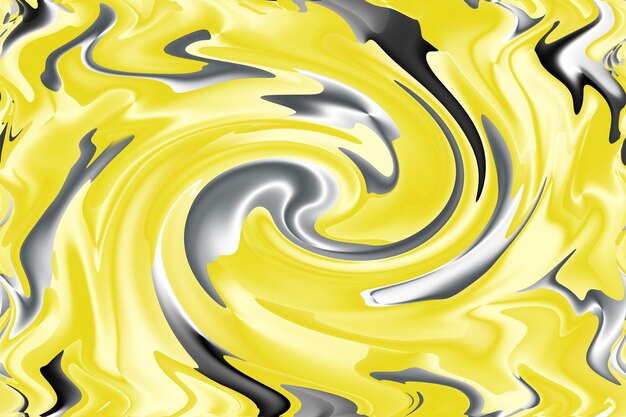 Yellow and metallic gray artistic bursting swirl abstract background