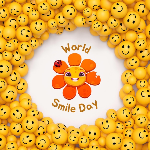 Yellow minimalist world smile day instagram post