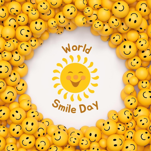 yellow minimalist world smile day