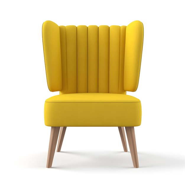 Yellow modern chair isolated on white background