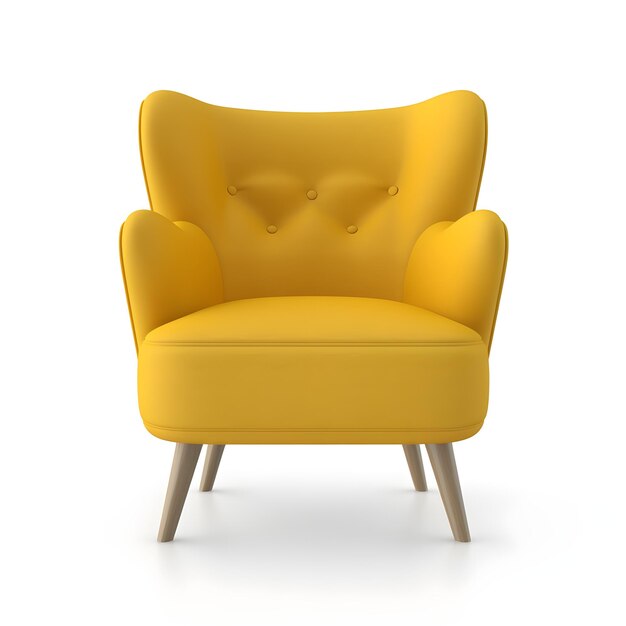 Yellow modern chair isolated on white background