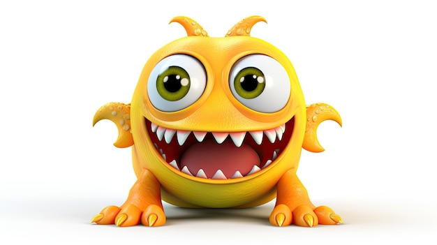 a yellow monster with big eyes and big eyes