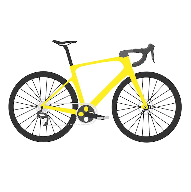 Photo yellow mountain bike isolated from white background