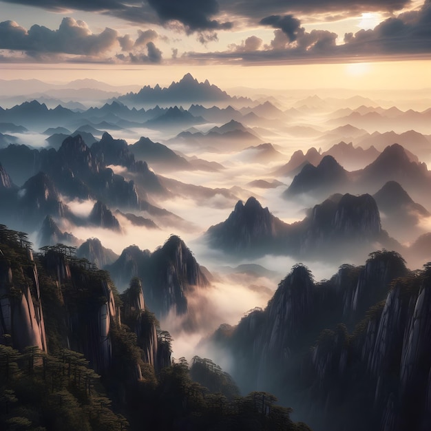 사진 황산 중국 황산