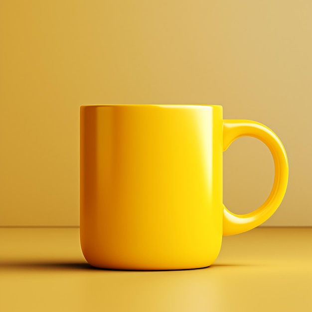 Photo yellow mug mockup