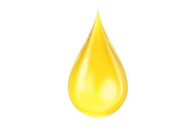 Photo yellow oil drop 3d rendering