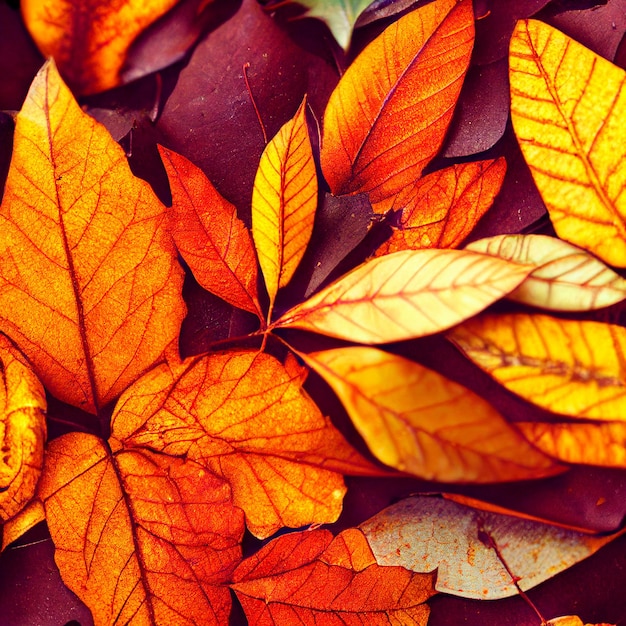 Yellow-orange bouquet of autumn leaves