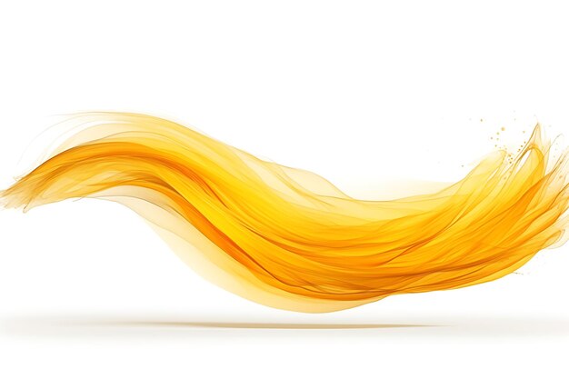 Желтый оранжевый штрих изолирован на белом абстрактном фоне