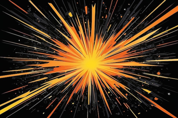 Yellow orange exploding star burst background vector illustration