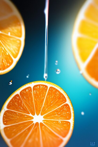 Yellow orange fruit slice orange juice display business promotion advertising background