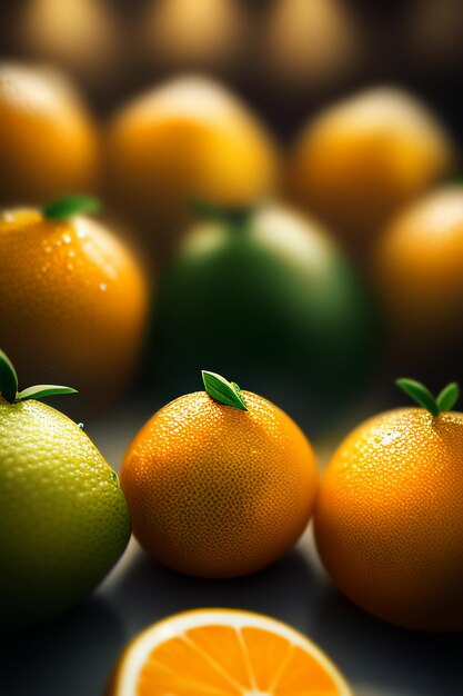 黄色のオレンジ色のフルーツスライスオレンジジュースのディスプレイビジネスプロモーション広告の背景