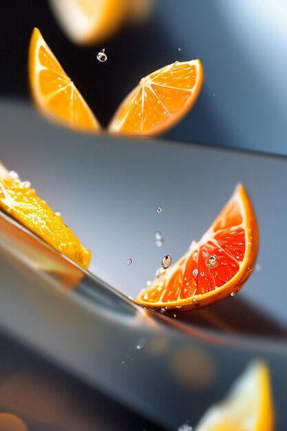 Желтый оранжевый фруктовый ломтик апельсиновый сок дисплей продвижение бизнеса рекламный фон