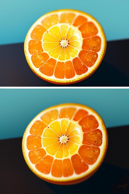 黄色いオレンジフルーツのスライス オレンジジュースのディスプレイ ビジネスのプロモーション 広告の背景