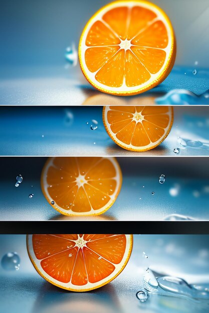 Yellow orange fruit slice orange juice display business promotion advertising background