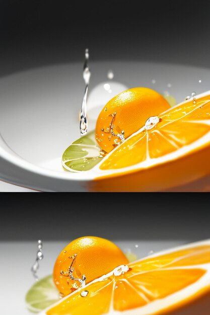 Yellow orange fruit slice orange juice display business promotion advertising background