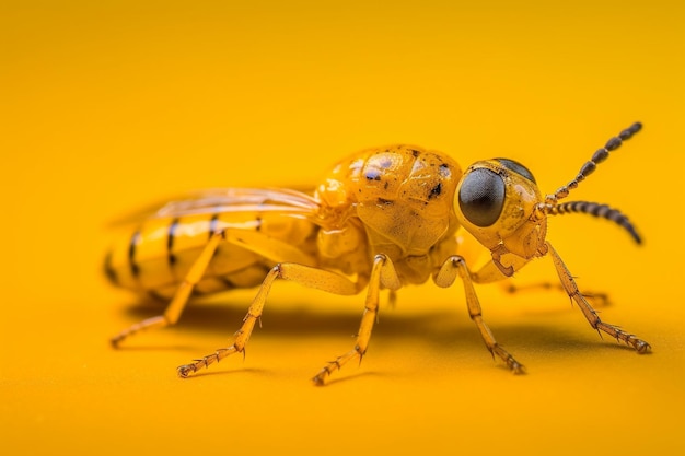 A yellow and orange insect with the number 3 on its back is shown