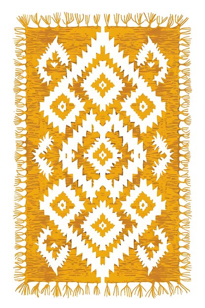 a yellow and orange quilt by person