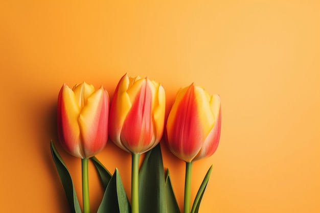 A yellow and orange tulips illustration images