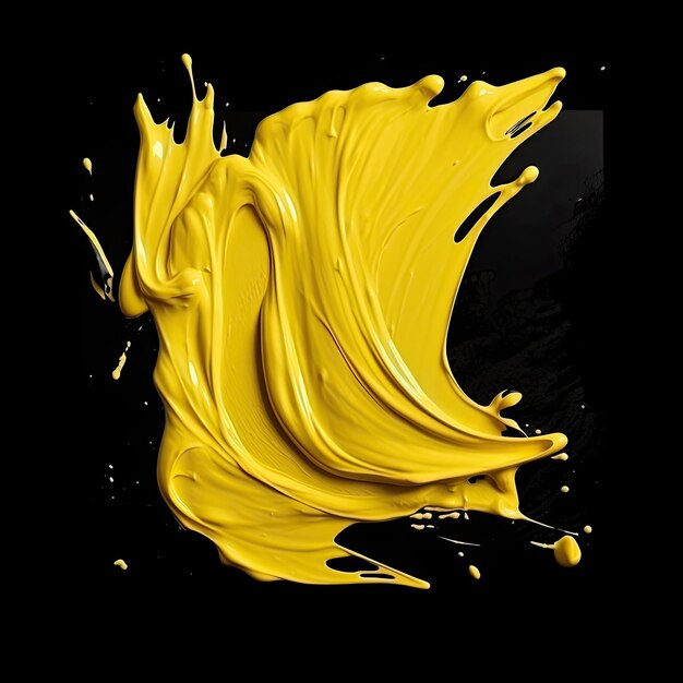 Photo yellow paint on a black background