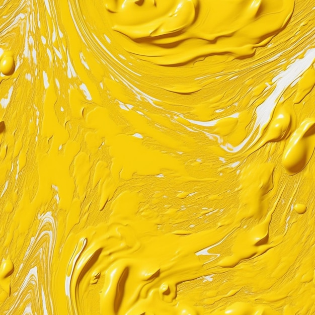 Yellow paint is swirled on a surface of a yellow surface generative ai