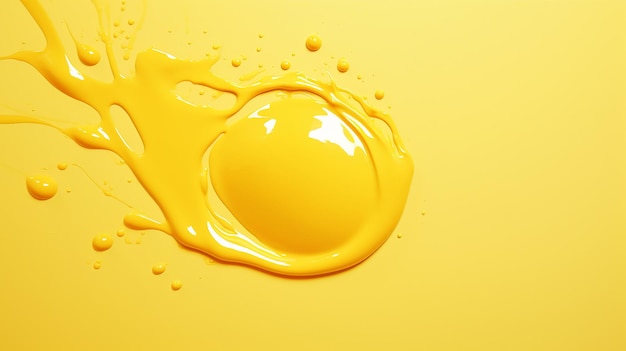 Yellow paint splashing on a background of the same color