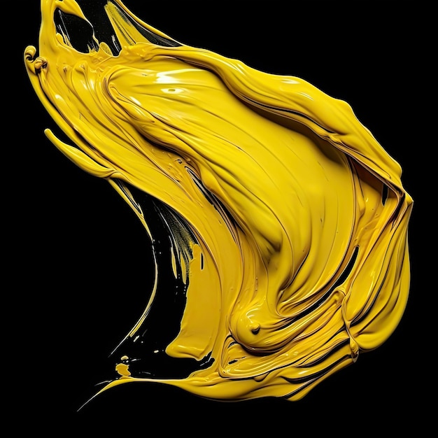 yellow paint splashing in a black background
