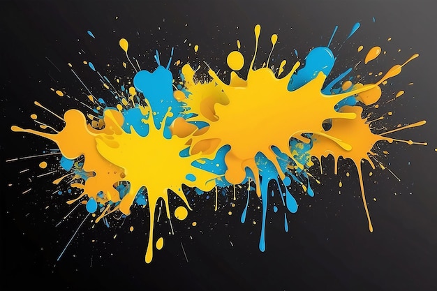 Yellow paint splatter vector frame ontwerp