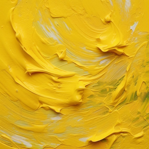 Yellow paint with a circle of paint on it